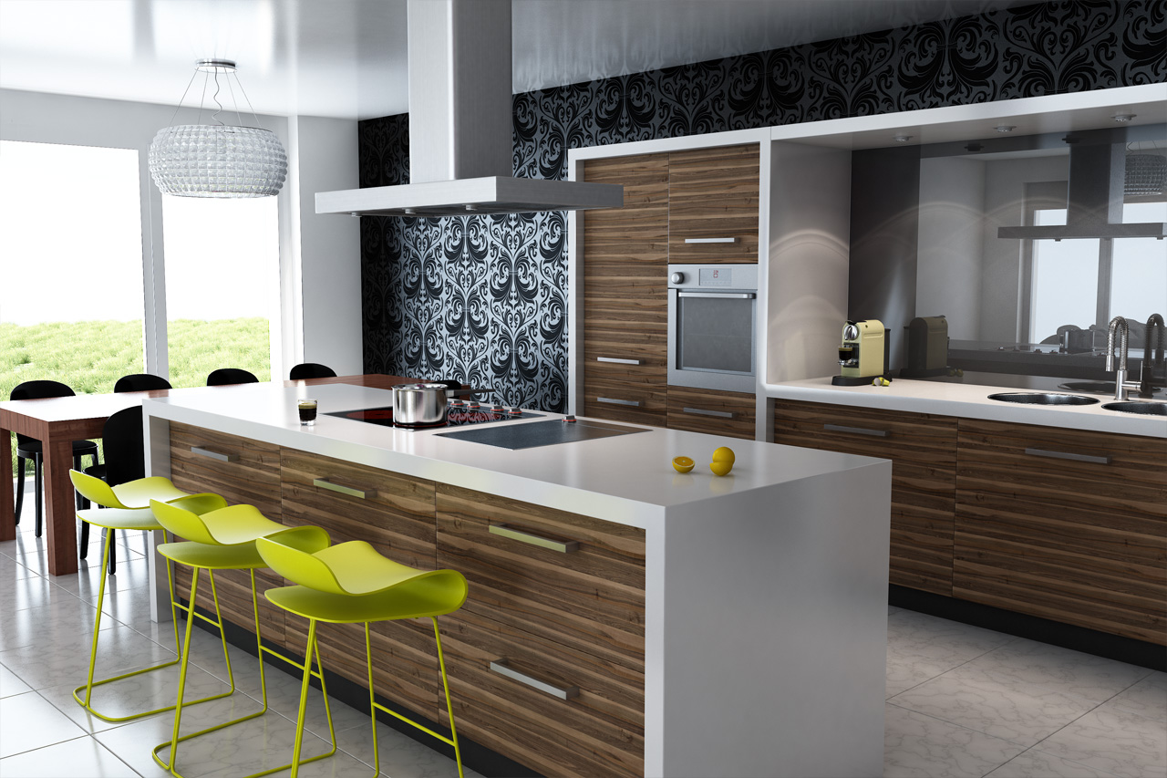 design dan hiasan dalaman dapur banglo dengan kabinet dapur minimalis