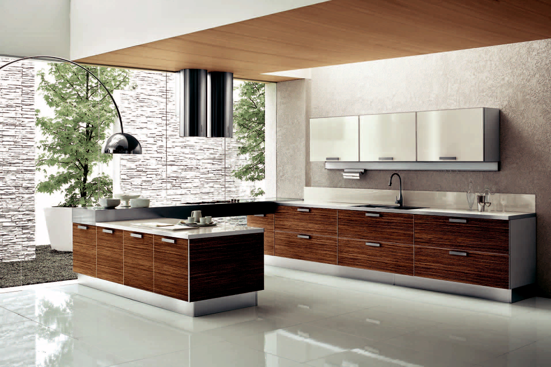 model dapur minimalis dengan backsplash di dinding dapur