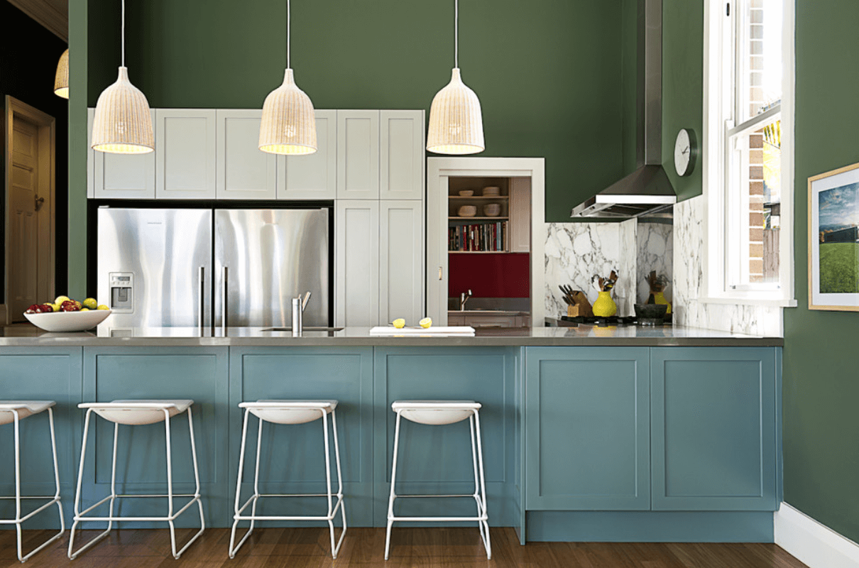 Dekorasi dapur hijau biru ala inggeris