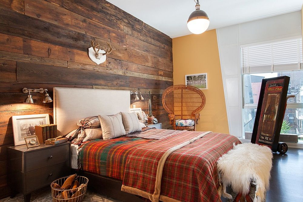 Hiasan bilik tidur moden yang digabung dengan gaya kampung