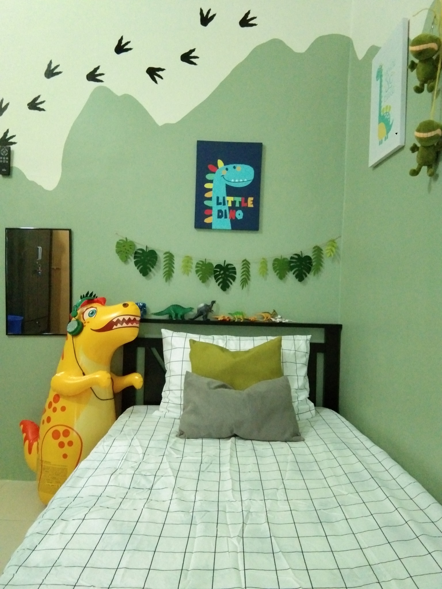 Deko Bilik Tidur Simple Anak Lelaki Tema Dinosaur, Para Ibu Boleh Cuba