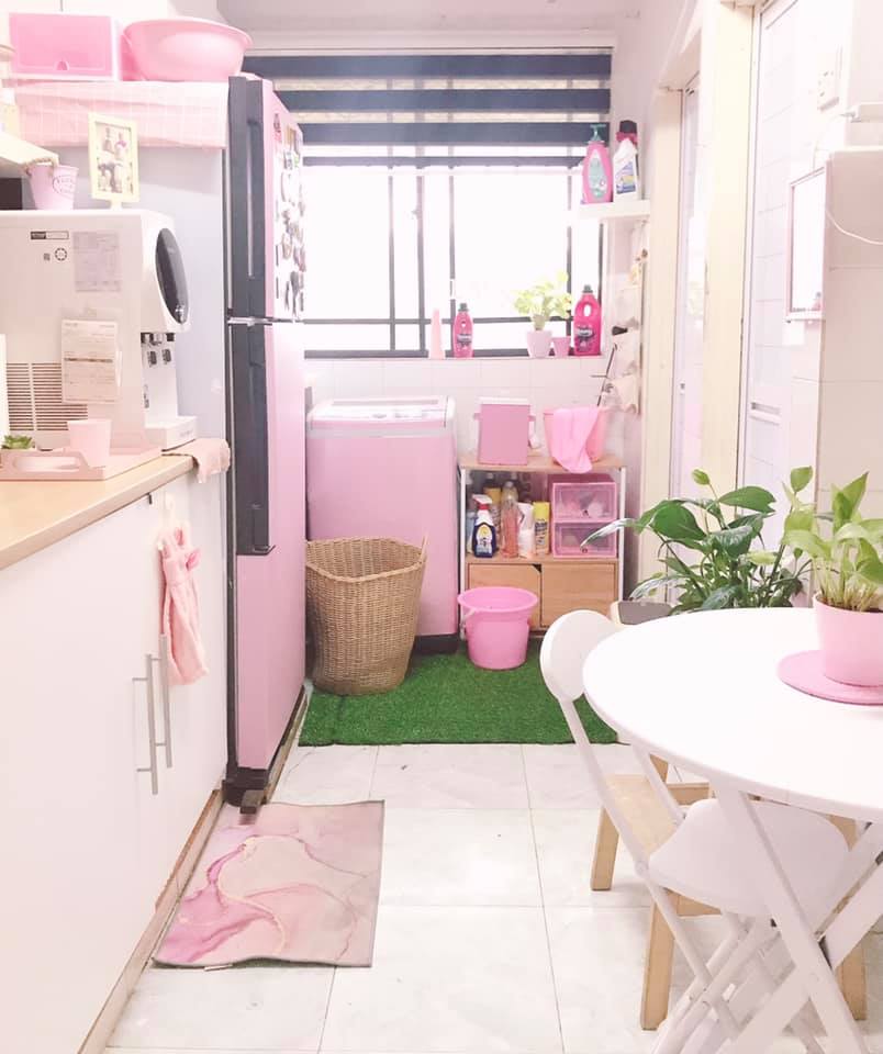 Deko Rumah Flat 650 Sqft Yang Comel Dengan Warna Tema Pink & Putih