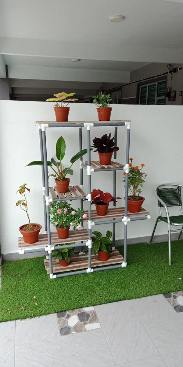 DIY Rak Pokok Bunga Dari Paip PVC, Sesuai Untuk Pasu Yang Kecil