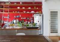Dekorasi dapur merah terang