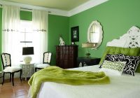 Dinding hijau terang bilik tidur moden