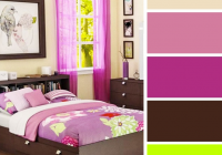 Gabungan warna bilik tidur hijau dan pink