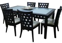 Meja makan moden 6 kerusi hitam