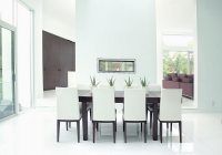 Set meja makan moden minimalis dengan tema putih