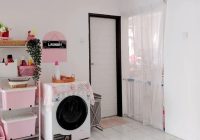 deko ruang laundry pink