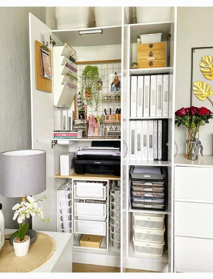 Permalink to Idea Simpan Barang ‘Home Office’ Guna Almari Pakaian Je. Bajet & Jimat Ruang