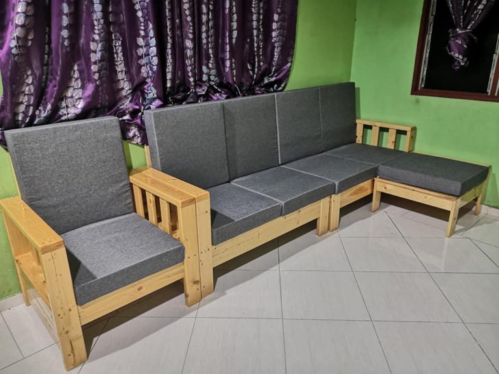 Permalink to Hasil DIY Set Kerusi Sofa Dari Kayu Pallet Dan Pine. Cantik & Puas Hati!