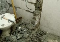 proses renovasi tandas